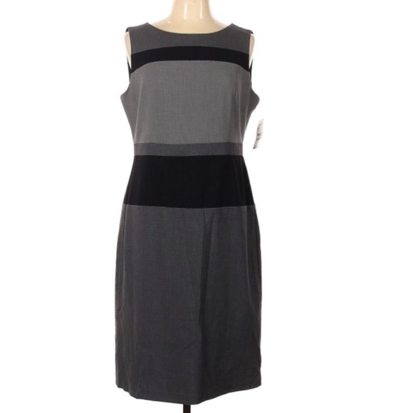 Nine West Color Block Stripe Sleeveless Dress - Picture 2 of 11